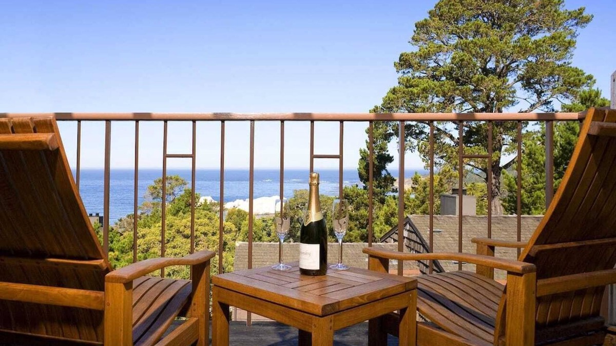 Carmel Highlands Villa | Jacuzzi and fireplace villa with ocean views of Point Lobos and dramatic sunsets