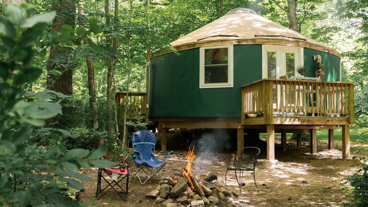 Rawley Springs Cabin | JP's Waterfront Yurt with Heating, Cooling & Wifi / Glamping on the River