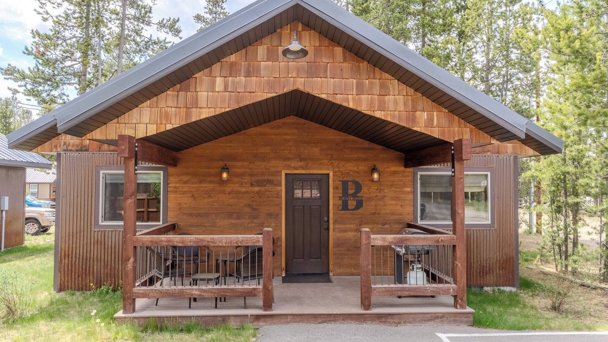 West Yellowstone Cabin | Just 5 blocks from Yellowstone, this 2 bedroom cabin has A/C!