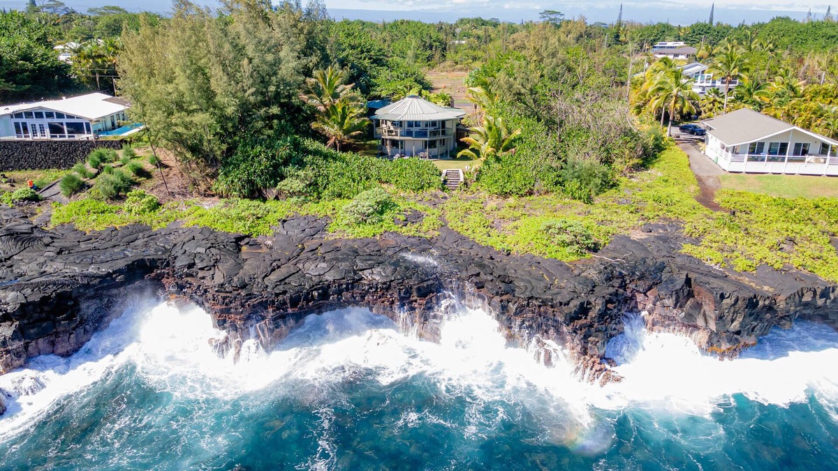 Keaau House | Kahikole: Oceanfront home with stunning, rugged ocean cliff views