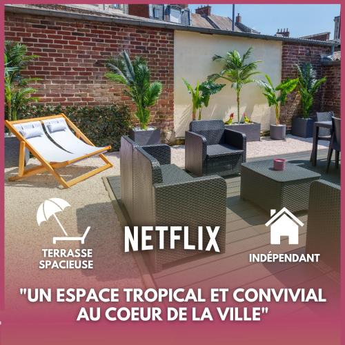 Saint-Quentin Apartment | L'Escale Tropicale, appartement indépendant avec terrasse privative