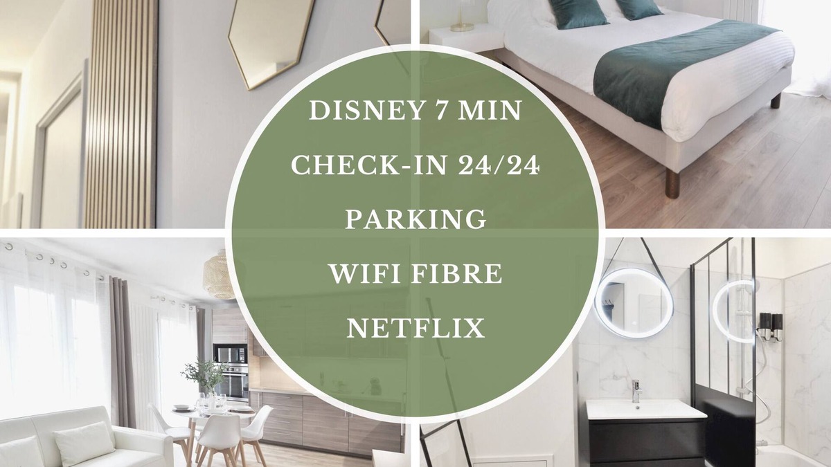 Bailly-Romainvilliers Apartment | L'Olivier 7min Disneyland Paris 4 persons + 1 baby with Parking/Balcony