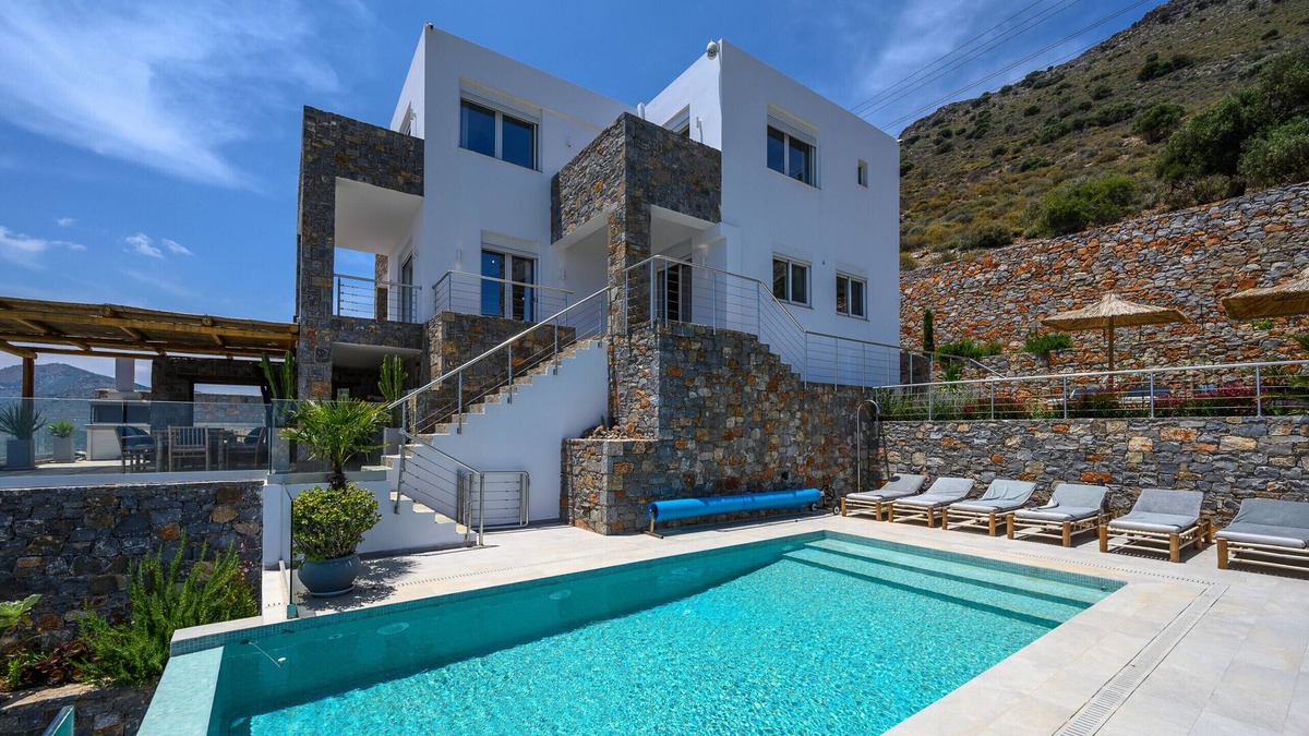 Kounelion Villa | La villa-Havgas for 10 , pool , Elounda Crete