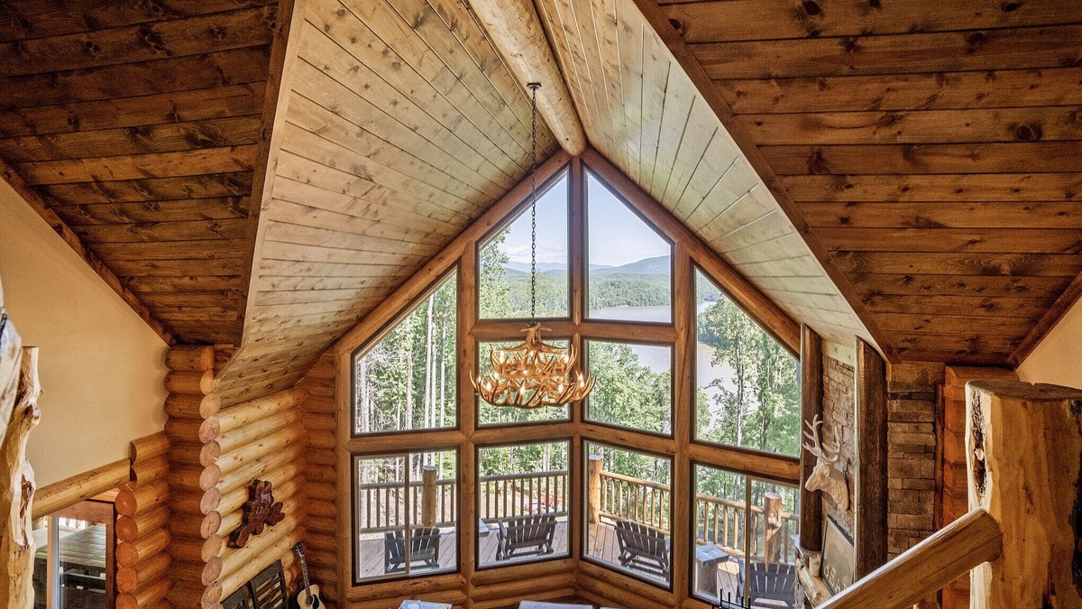 The Arbor Cabin | Lake Front Log Cabin with Double Decker Dock&Mtn. Views