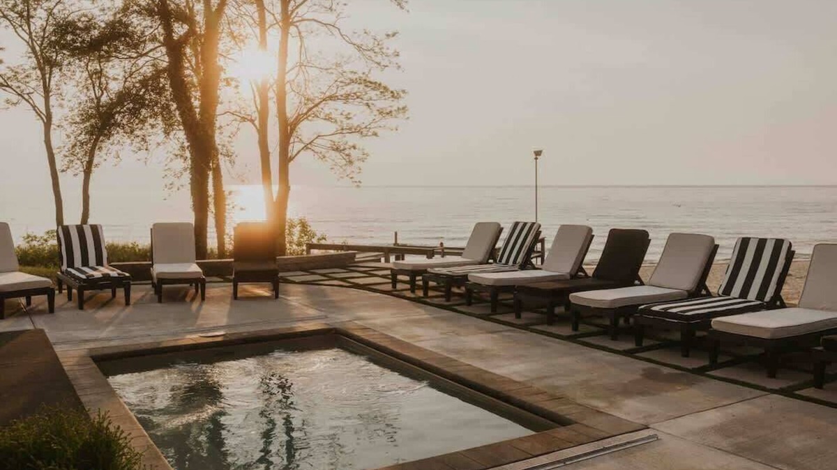Fennville House | Lake MI Luxe Home w/Sauna/Hot tub/Game room/Views