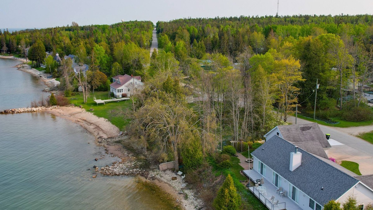 De Tour Village House | Lakefront De Tour Village Home w/Deck & Fire Pit!