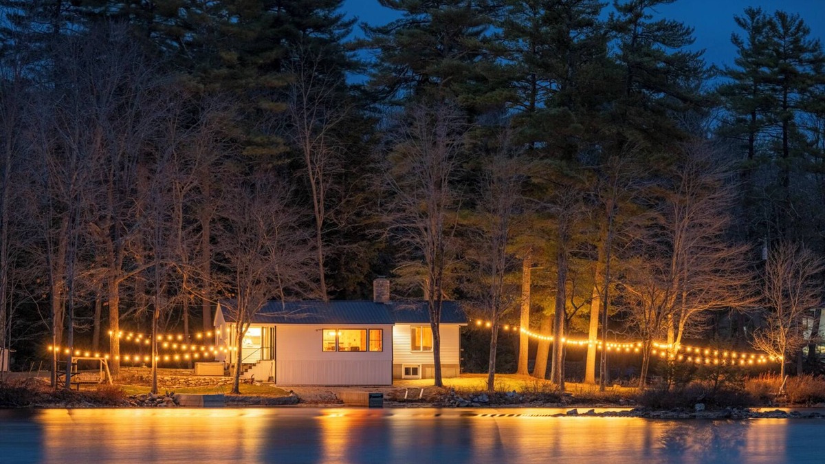 Bridgton House | Lakefront home on Moose Pond with expansive views of Pleasant Mountain + hot tub