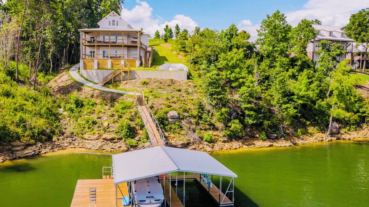 Bremen House | Lakefront Home with Waterfront Views from Every Room - 4.4 miles to The Barn