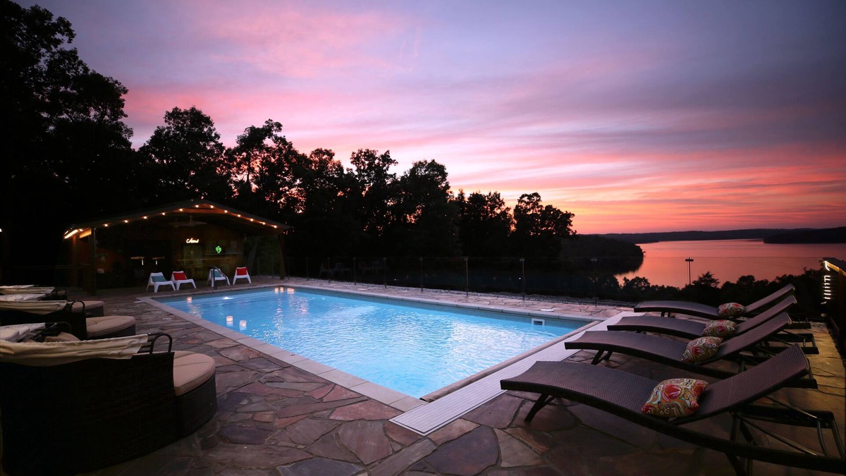 Mountain Home House | Lakefront House Sleeps 30 Heated Pool Hiking Trail 10 mins to Marina