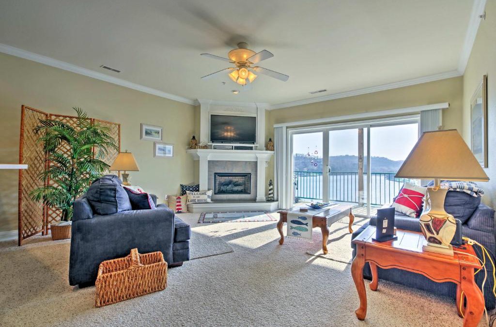Camdenton Apartment | Lakefront Ozark Condo with Balcony and Seasonal Pool!