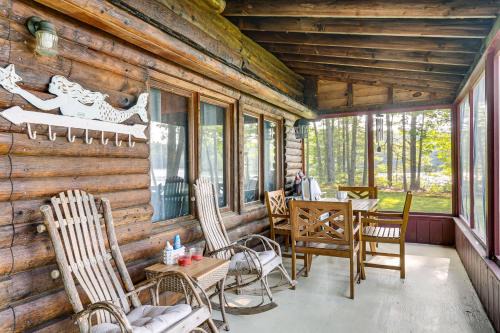 Rindge House | Lakeside Log Cabin with Porch in Monadnock Region