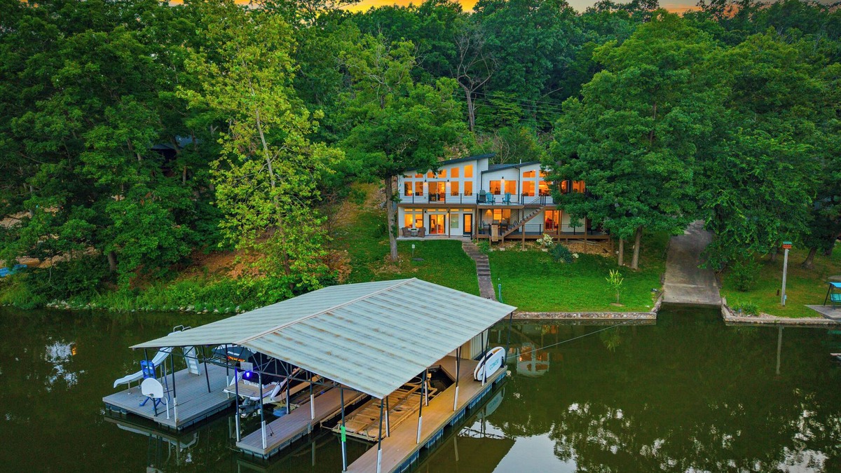 Lake of the Ozarks House | Lakeside Tranquility | Camdenton Boat Dock