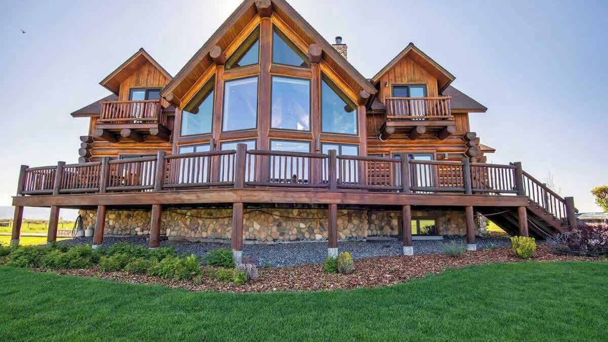 Driggs House | Large Log Home with Hot Tub and Teton Views!