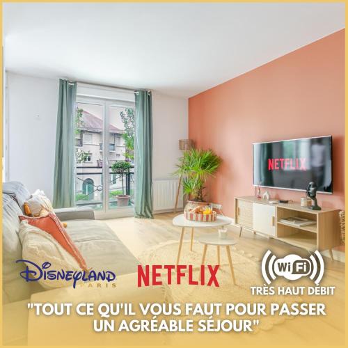 Serris Apartment | Le Chaleureux - 5 min Disneyland - Parking - Netflix - Wifi