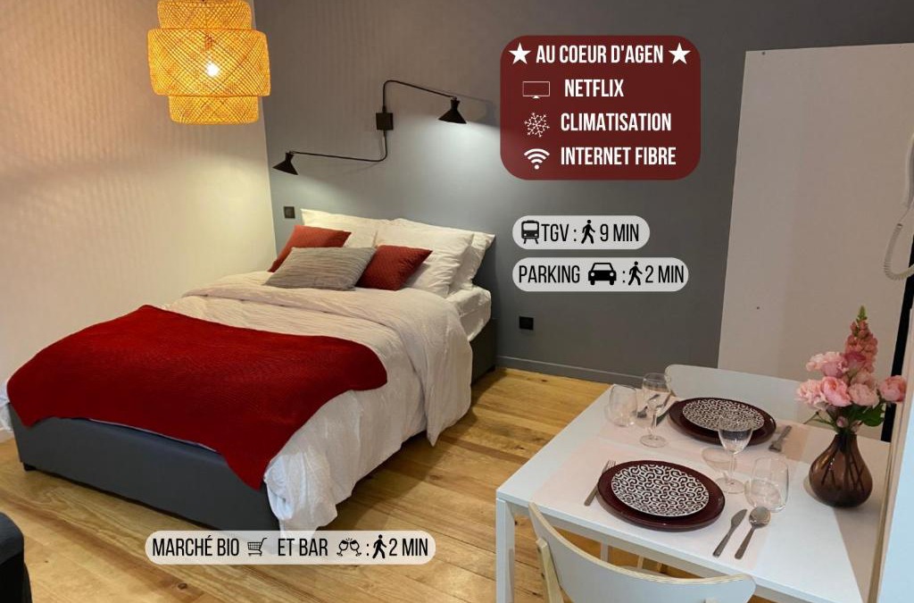 Agen Apartment | Le Charme - Au Coeur d'Agen - Self Checkin - Wifi - Netflix - Smart TV - Luqs fr