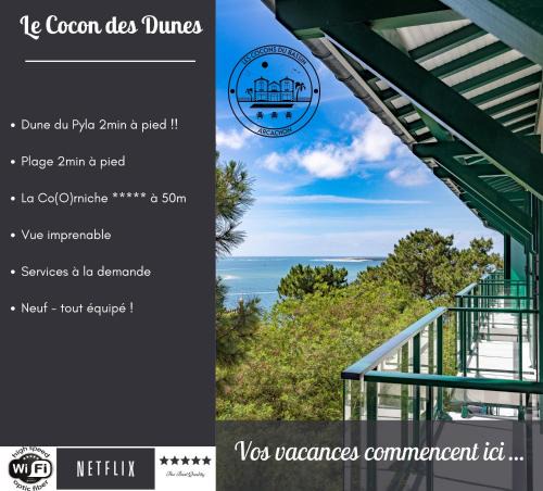 Pyla-sur-Mer Apartment | Le Cocon Des Dunes - Vue mer, Plage&Corniche à pied