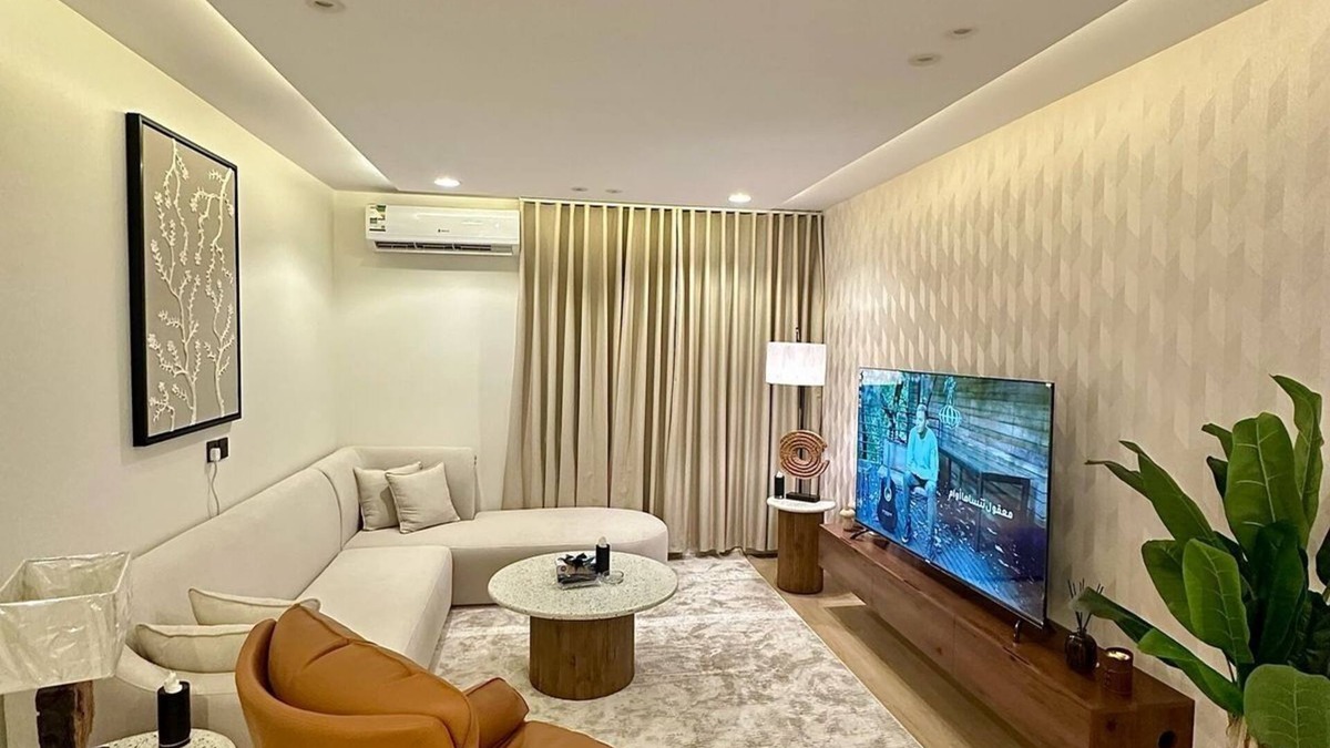 Al Aqiq Apartment | living and bedroom unique located in center of Riyadh near KAFD area