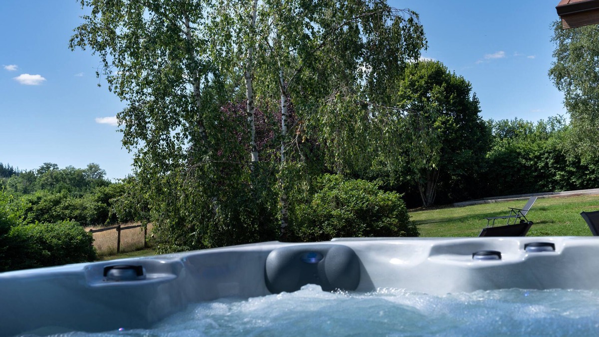 Brazey-en-Morvan Ski Chalet | Lodge Erable SPA Panoramic sauna view of the Morvan mountains peaceful setting