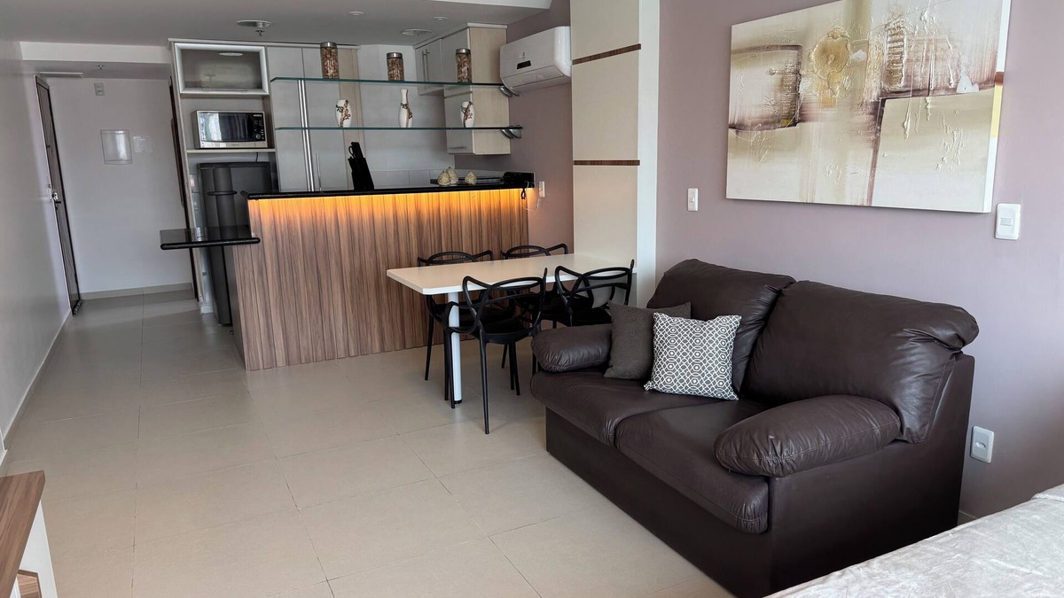 Praia Grande Apartment | Loft with sea view.