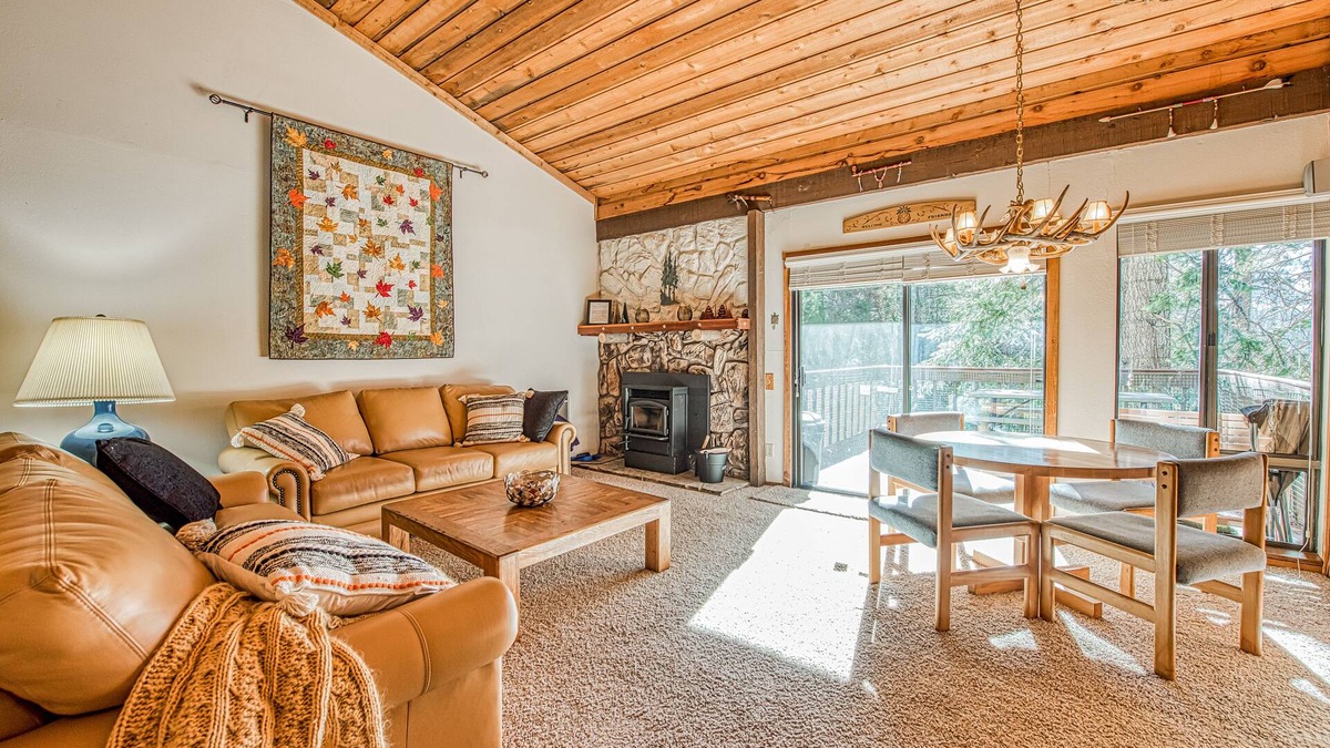 Lakeshore Condo | Lovely condo with free WiFi, pellet stove, large deck, & serene setting