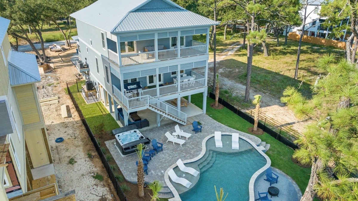 Gulf Shores House | Lux Waterfront Home, Free Heated Pool, Hot Tub&Fire Pit, Pier/Boat Dock, Views!