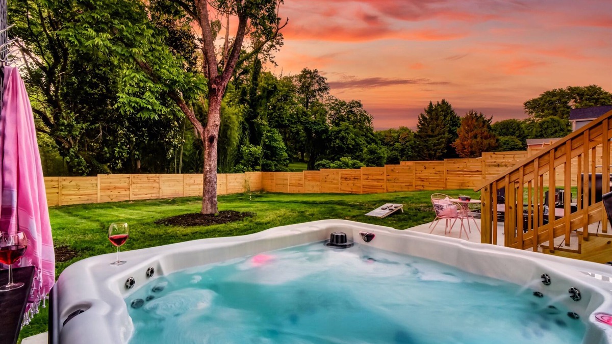 Mount Airy House | Luxe Cottage; Stroll to Main St, Hot Tub, Games, FirePit, CornHole, Fenced Yard