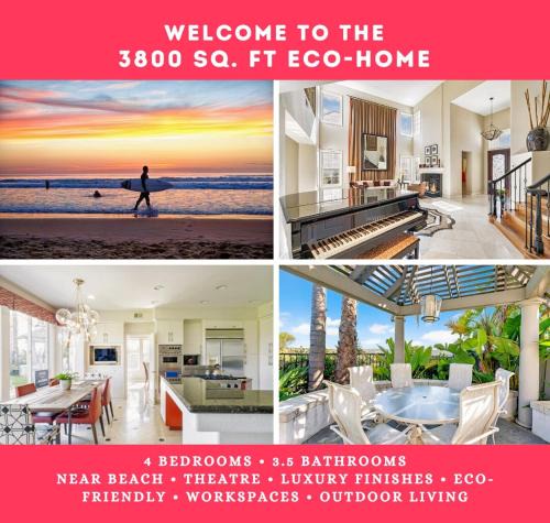 Carmel Valley Villa | Luxe Family Villa ,116 inch Theater, Yard , Near Beaches