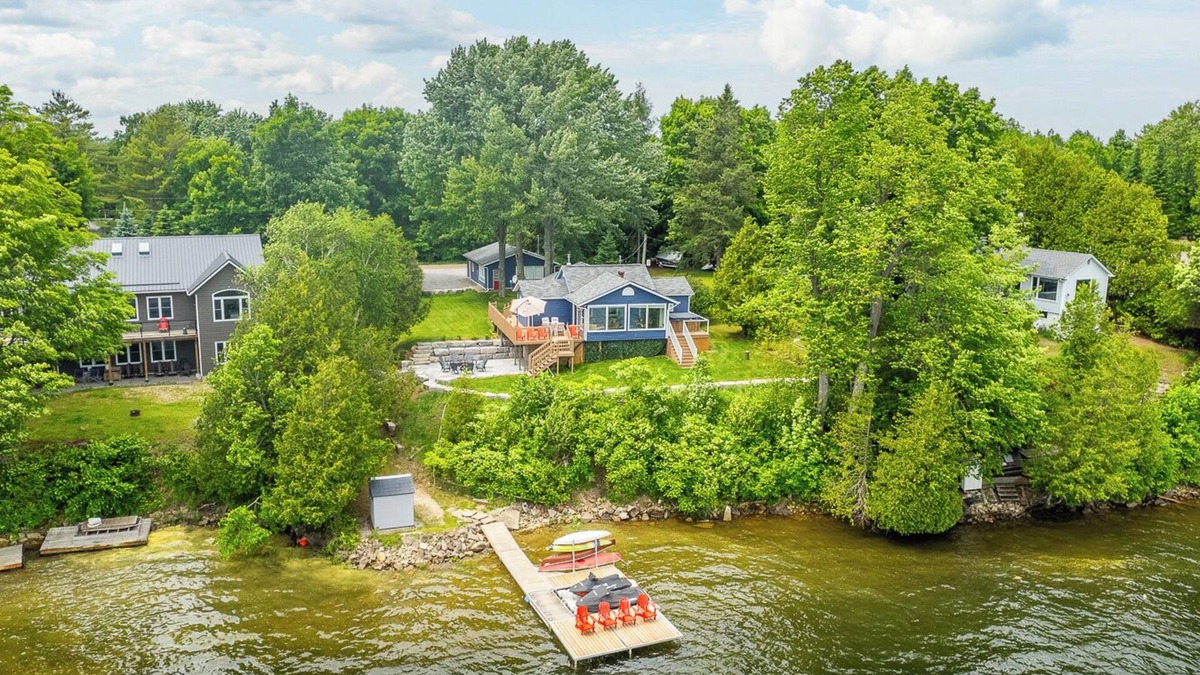 Head Lake Cottage | Luxe Lakefront 4-Season Escape on Head Lake- Hot Tub, Sauna, Trails & Epic Dock!