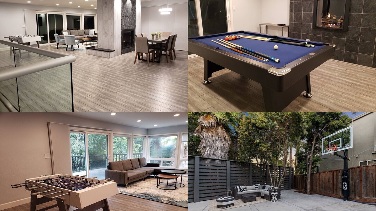 Beresford Park Villa | Luxury 4BR4Ba Basketball Court, Hot Tub Spa, Foosball, Pool Table, Tesla Charger