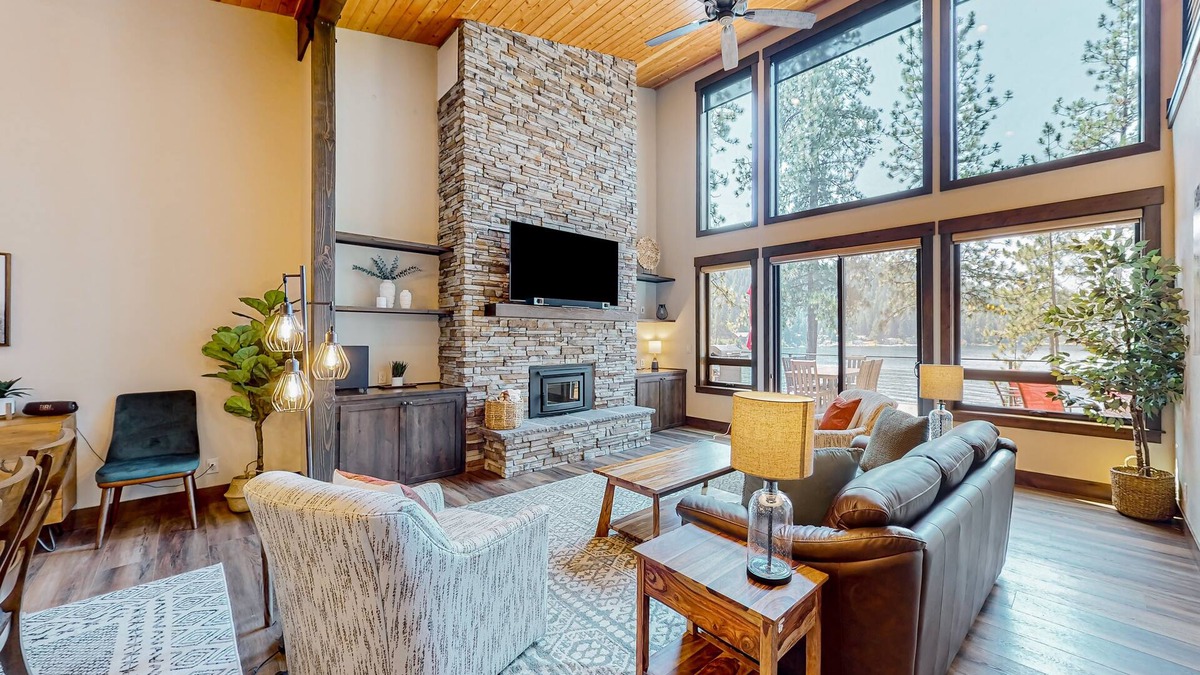 Harrison House | Luxury brand-new lake home with a dock, large deck, fireplace, & Ping-Pong