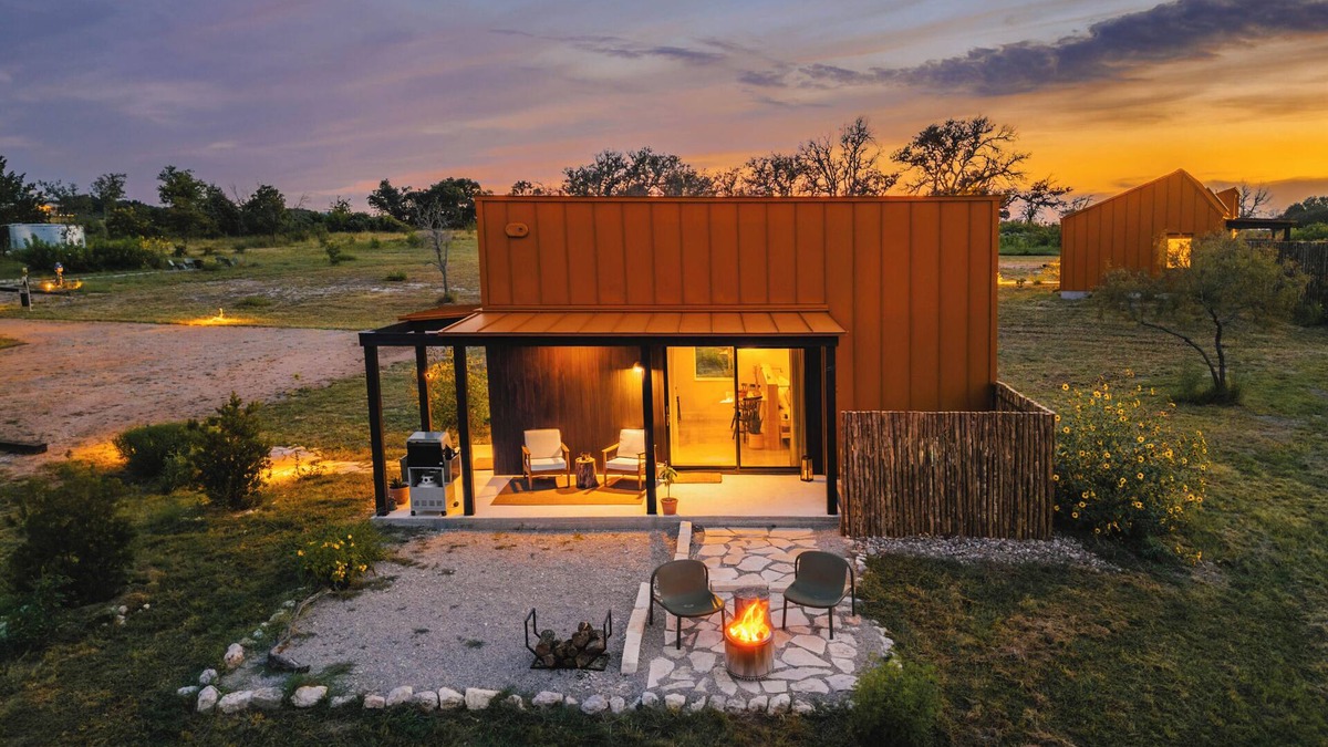 Stonewall Cabin | Luxury cabin in the center of the Texas Wine Country; large private porch w/hot tub, gas grill and fire pit; pet friendly