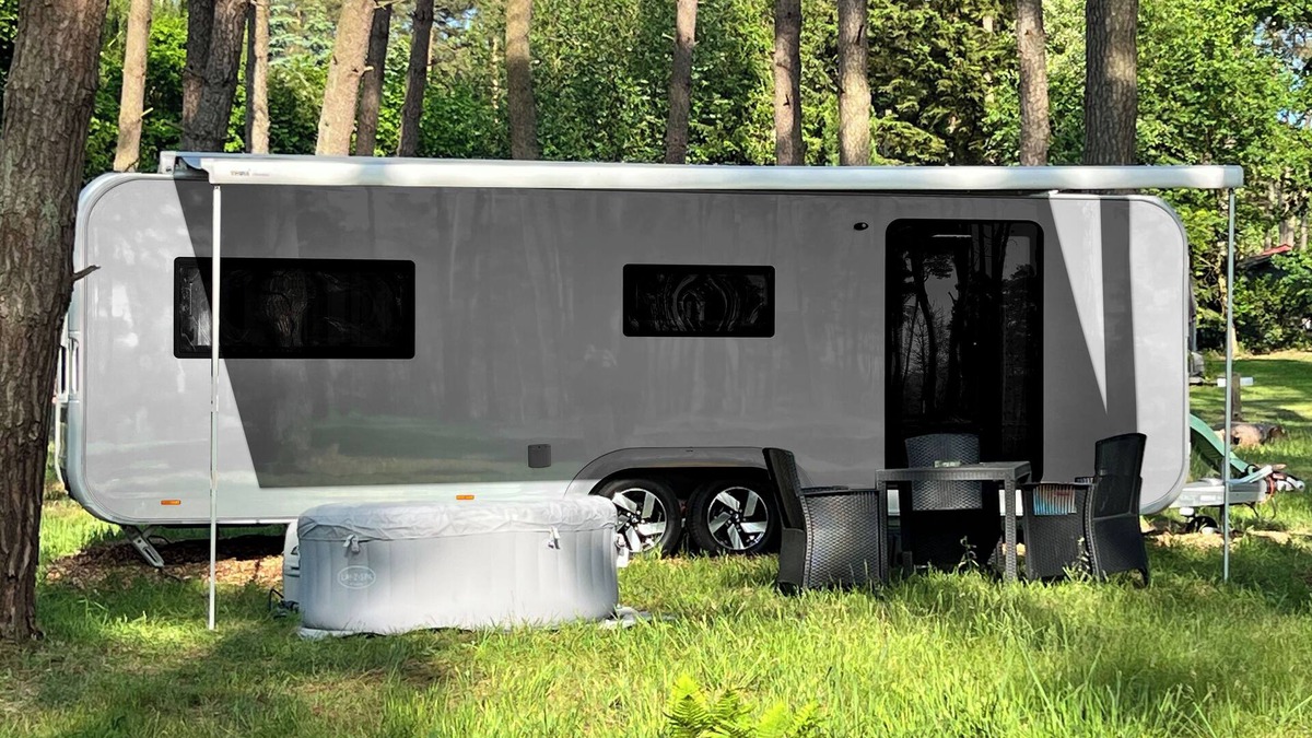 Luetow House | Luxury caravan 4 with whirlpool directly on the Achterwasser -holiday homes island Usedom