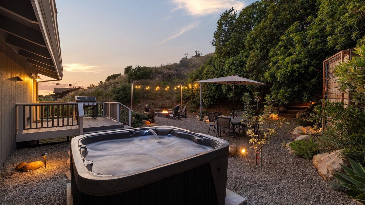 Santa Barbara Cottage | Luxury Farmhouse Cottage with Ocean & Island Views, Spa, Fire Pit & Hammocks