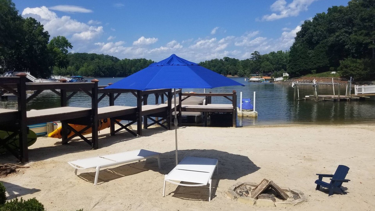 Steele Creek House | Luxury Lake Living, Sandy Beach, Boat Dock, J. Nicklaus Golf Course