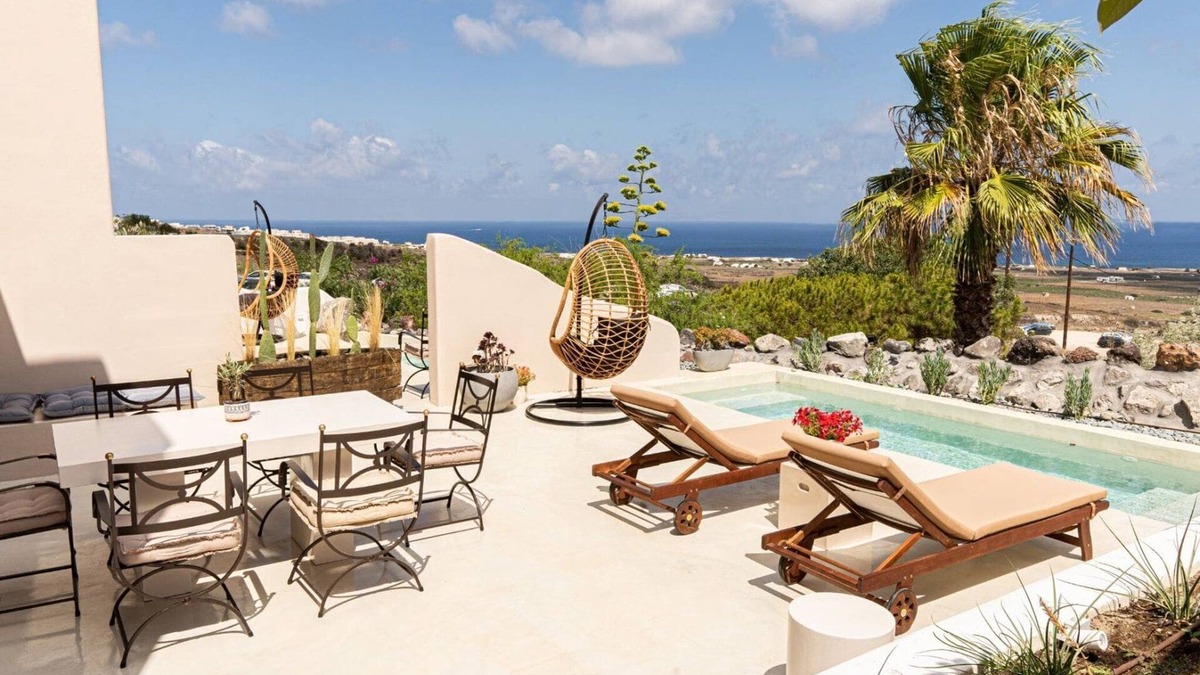 Finikia Villa | Luxury Santorini Villa | 3 Bedroom Villa | Private Jetted Pool with Sea &.