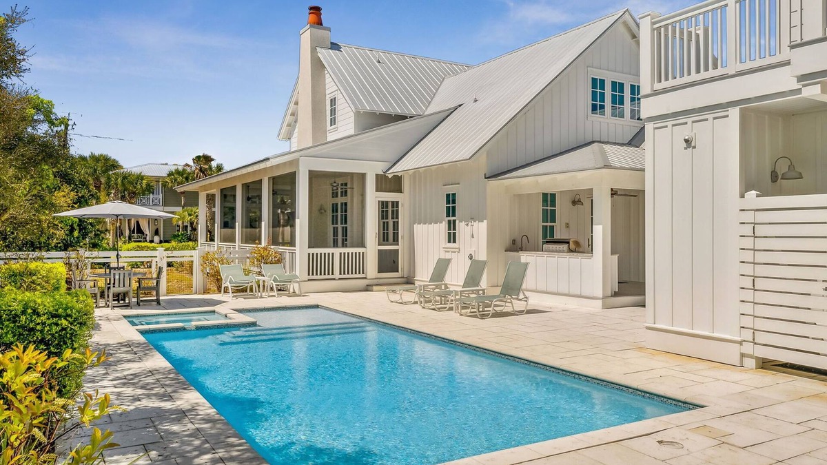 Seacrest House | Luxury Seacrest Beach retreat + carriage house w/private pool & spa | Sleeps 14