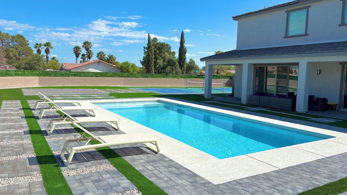 Enterprise House | Luxury Vegas Retreat with Pool Pickleball Court Mini Golf Basketball & Game Loft
