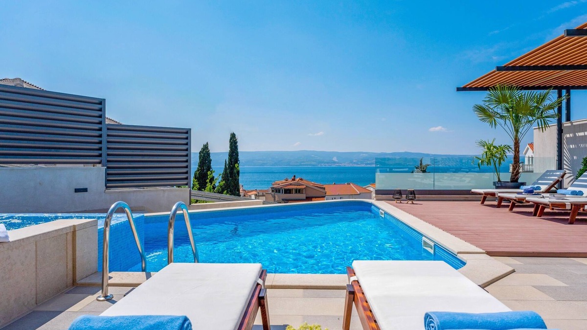 Duce Villa | Luxury VILLA BANE, heated private pool and jacuzzi, sandy beach 120m far, 12 pax