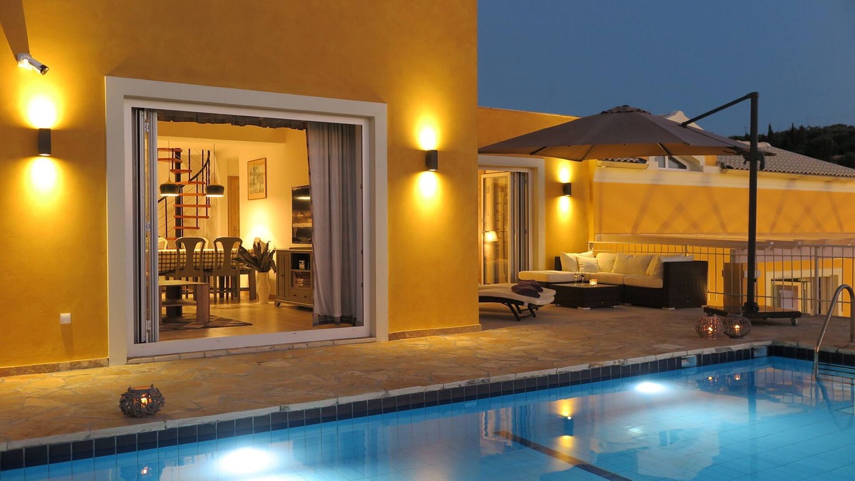 Arillas Villa | Luxury villa with private swimming pool and sea and sunset views