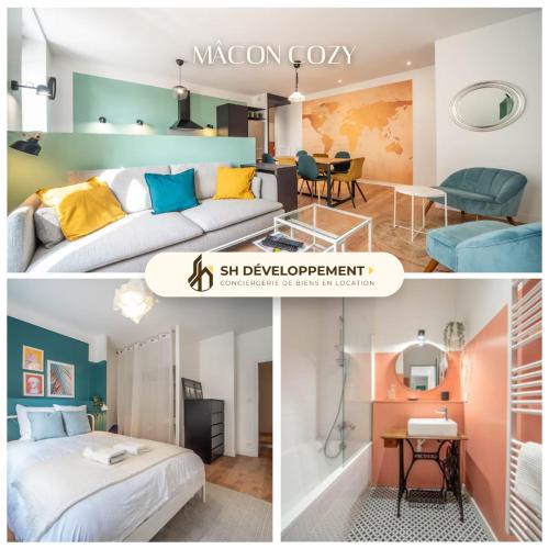 Macon Apartment | Mâcon Cozy/Appartement central 100m²/8 pers