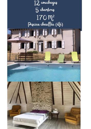 Roannes-Saint-Mary House | Maison de maître de 1789 rénovée avec piscine