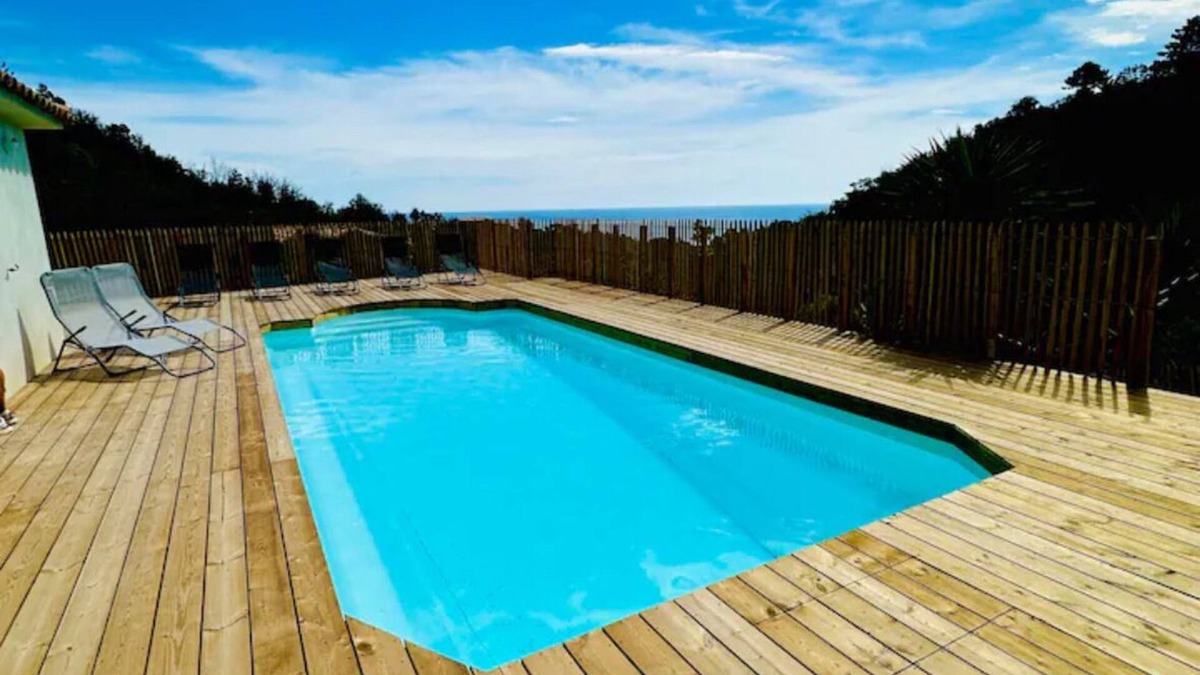 Sari-Solenzara Apartment | Mare è Machja with pool and sea view