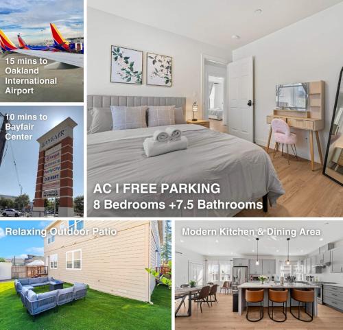 Hayward House | Massive 8BR Home in Hayward with AC Free Parking