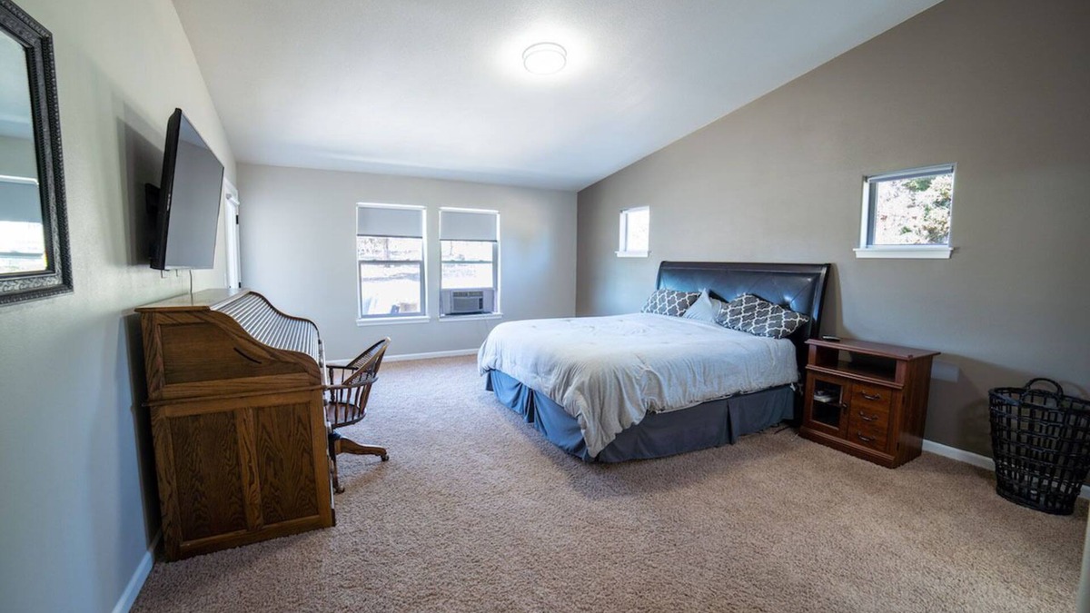 Bend House | Master Bedroom and bath, Between Bend and Redmond