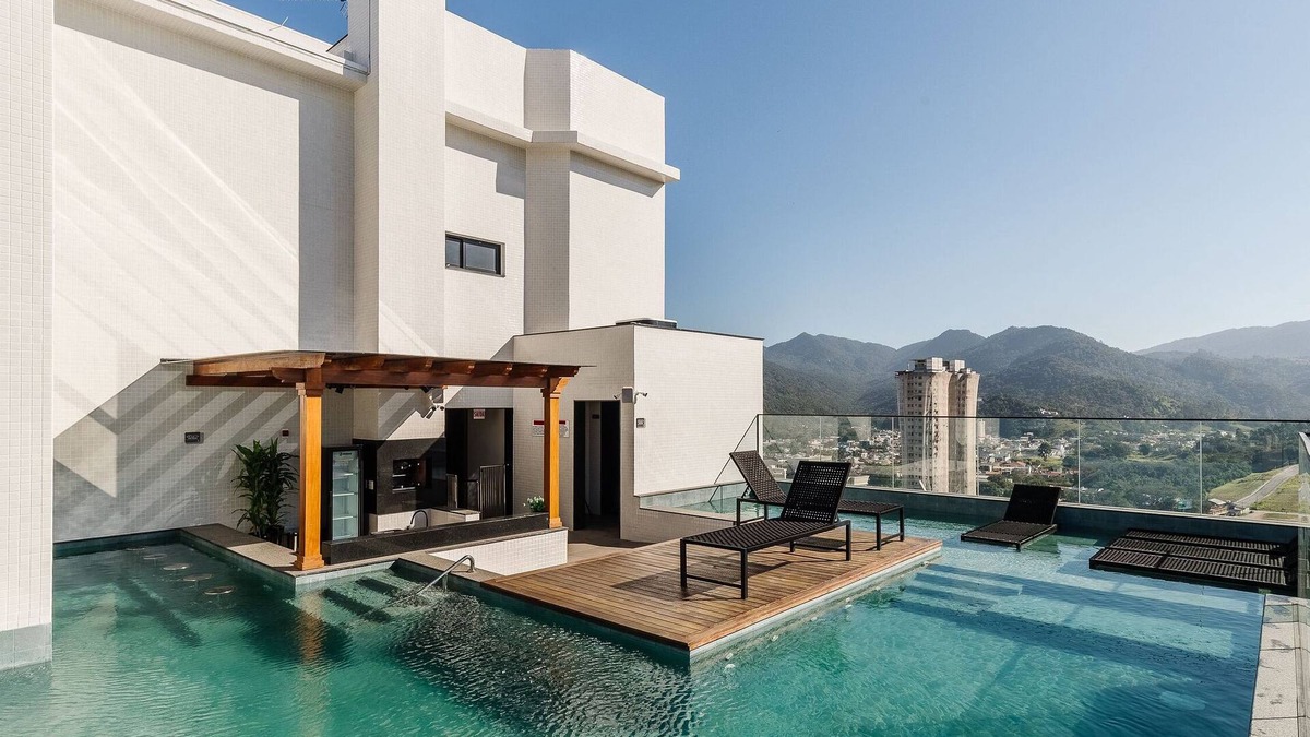 Centro Apartment | MHFBs Edifício Moderno piscina vista mar
