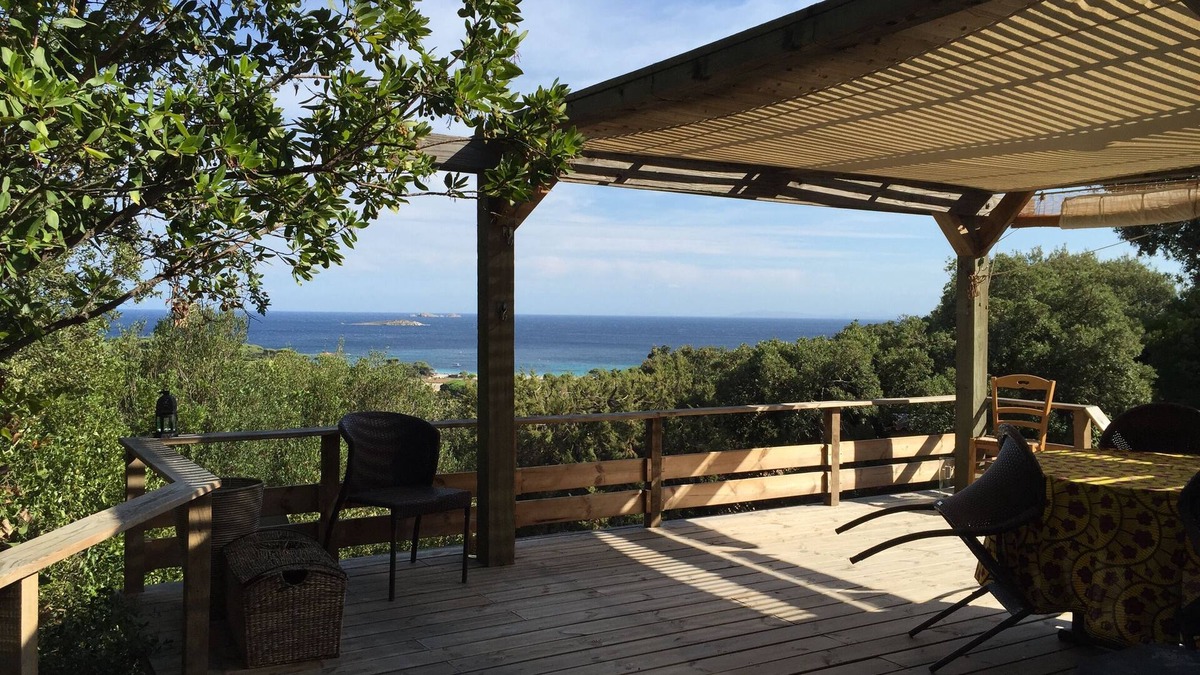 Hameau de Palombaggia Ski Chalet | Mini Villa Sea View 4 pers 800m beach palombaggia. Private parking at the beach.