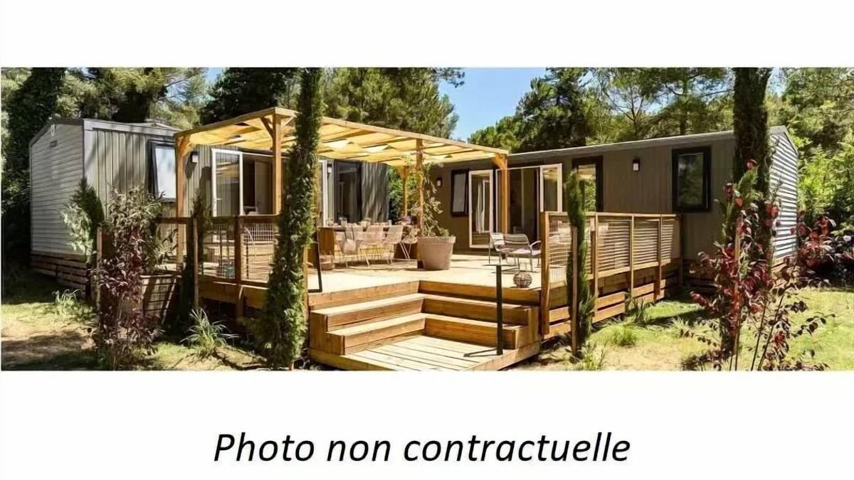 Cahagnolles House | Mobil-home Tribu 71m² (5 bedrooms 3 bathrooms) + terrace 11 persons
