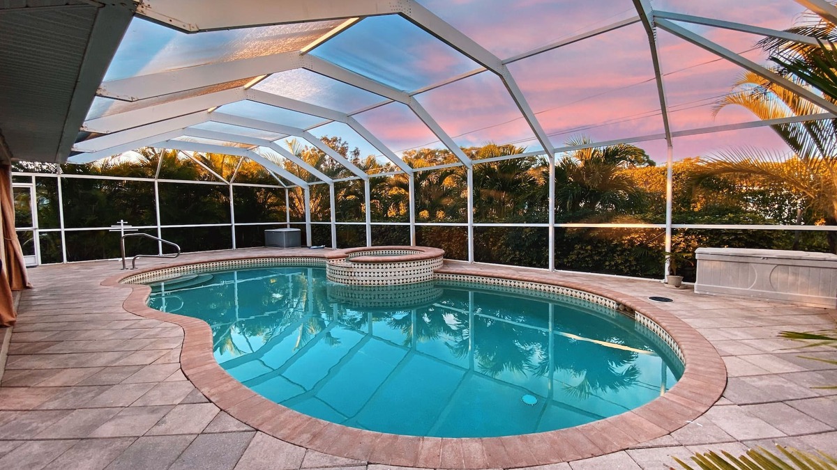 San Carlos Park House | Modern 3 bedroom, 2 bath getaway with HEATED private pool and jacuzzi
