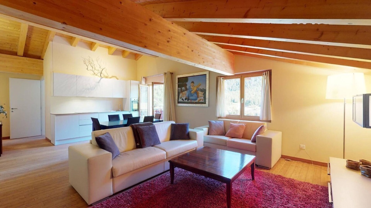 Madulain Apartment | Modern 3½ room flat on the ground floor, approx.