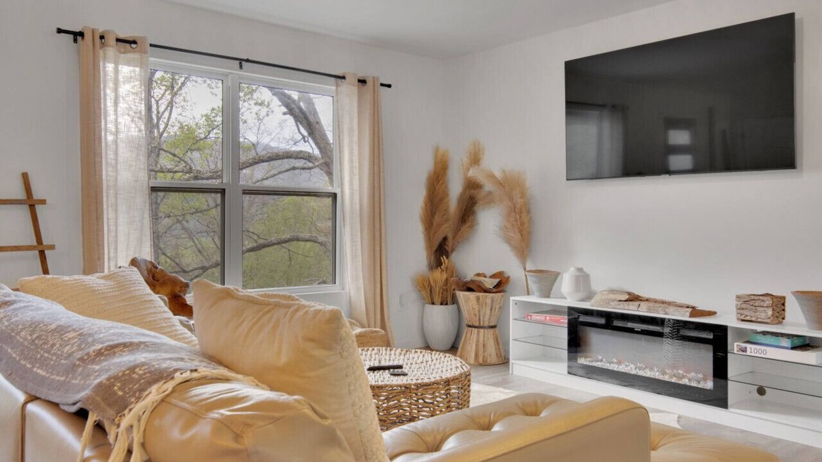 Swannanoa Cabin | Modern Cabin Home Design Mountain Views Hot Tub and Fire Pit Asheville